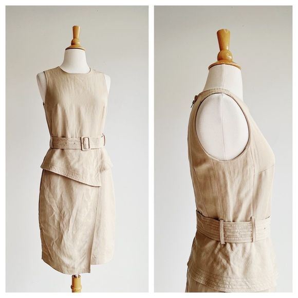 BANANA REPUBLIC | Linen Blend Peplum Utility Dress | Multiple Sizes - Picture 4 of 14